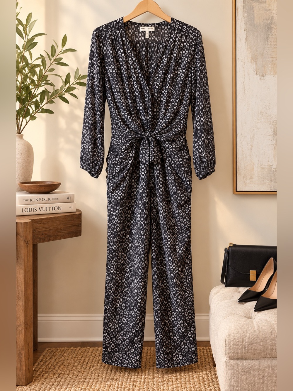 REBECCA TAYLOR 100% SILK PRINTED JUMPSUIT | SIZE 8 | NWOT
